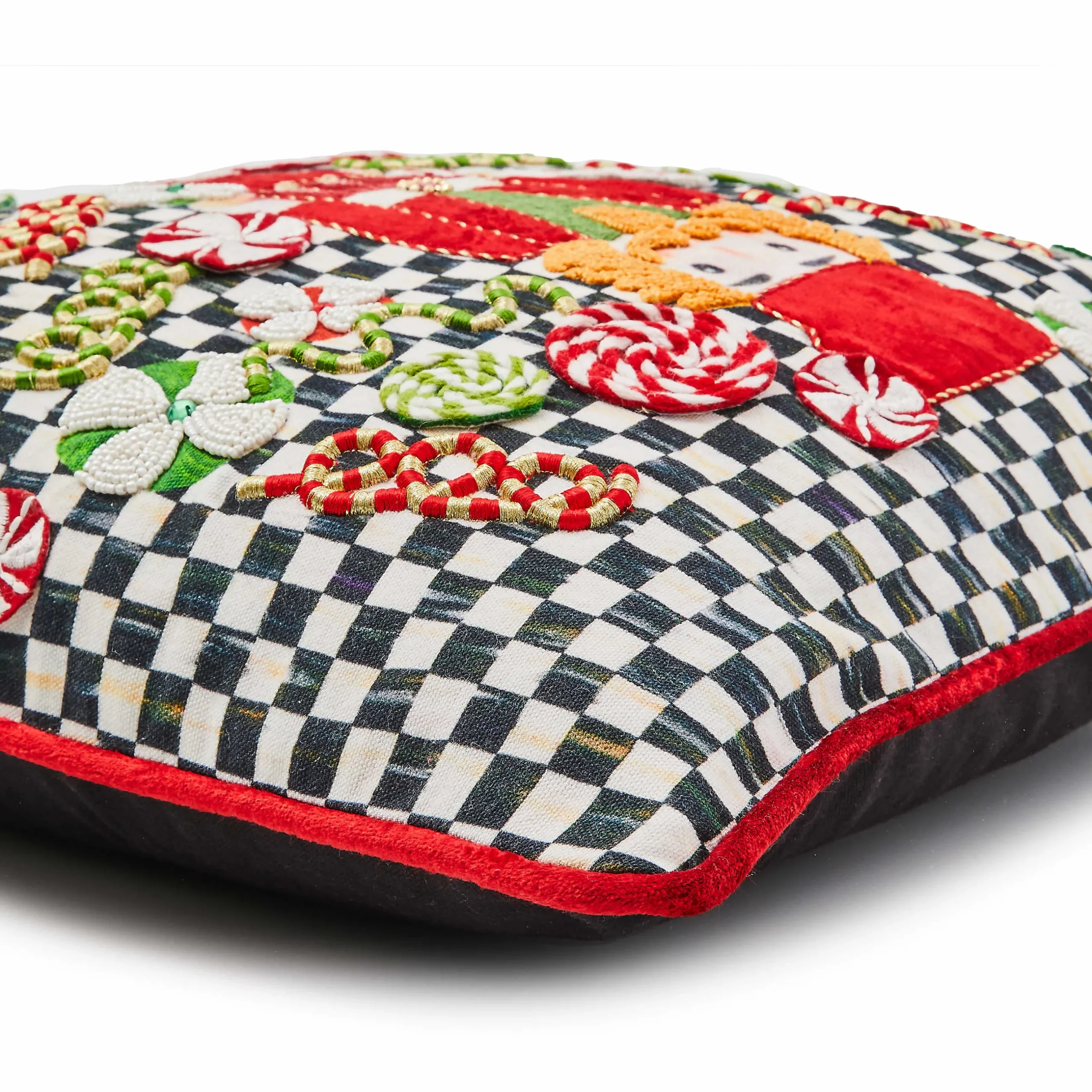 Pillows, Throws, & Cushions|MacKenzie-Childs Courtly Check Nutcracker Throw Pillow