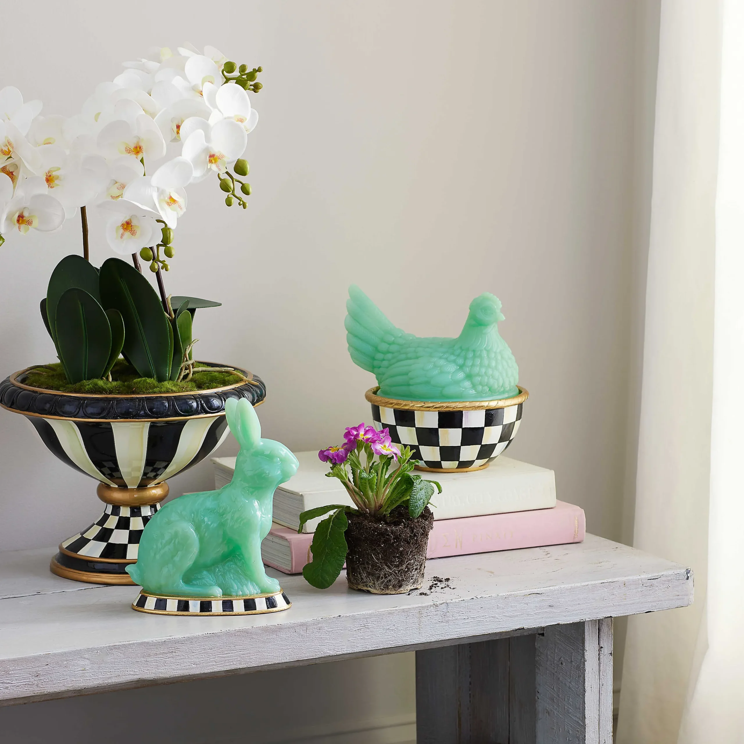 Greenery & Florals|MacKenzie-Childs Courtly Check Orchid Arrangement