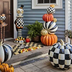 The Halloween Shop|The Fall Shop|MacKenzie-Childs Courtly Check Outdoor Pumpkin
