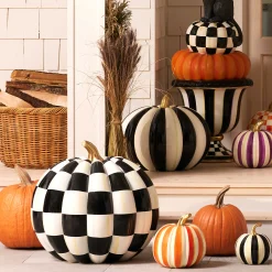 The Halloween Shop|The Fall Shop|MacKenzie-Childs Courtly Check Outdoor Pumpkin