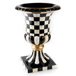 Outdoor|MacKenzie-Childs Courtly Check Pedestal Tabletop Urn