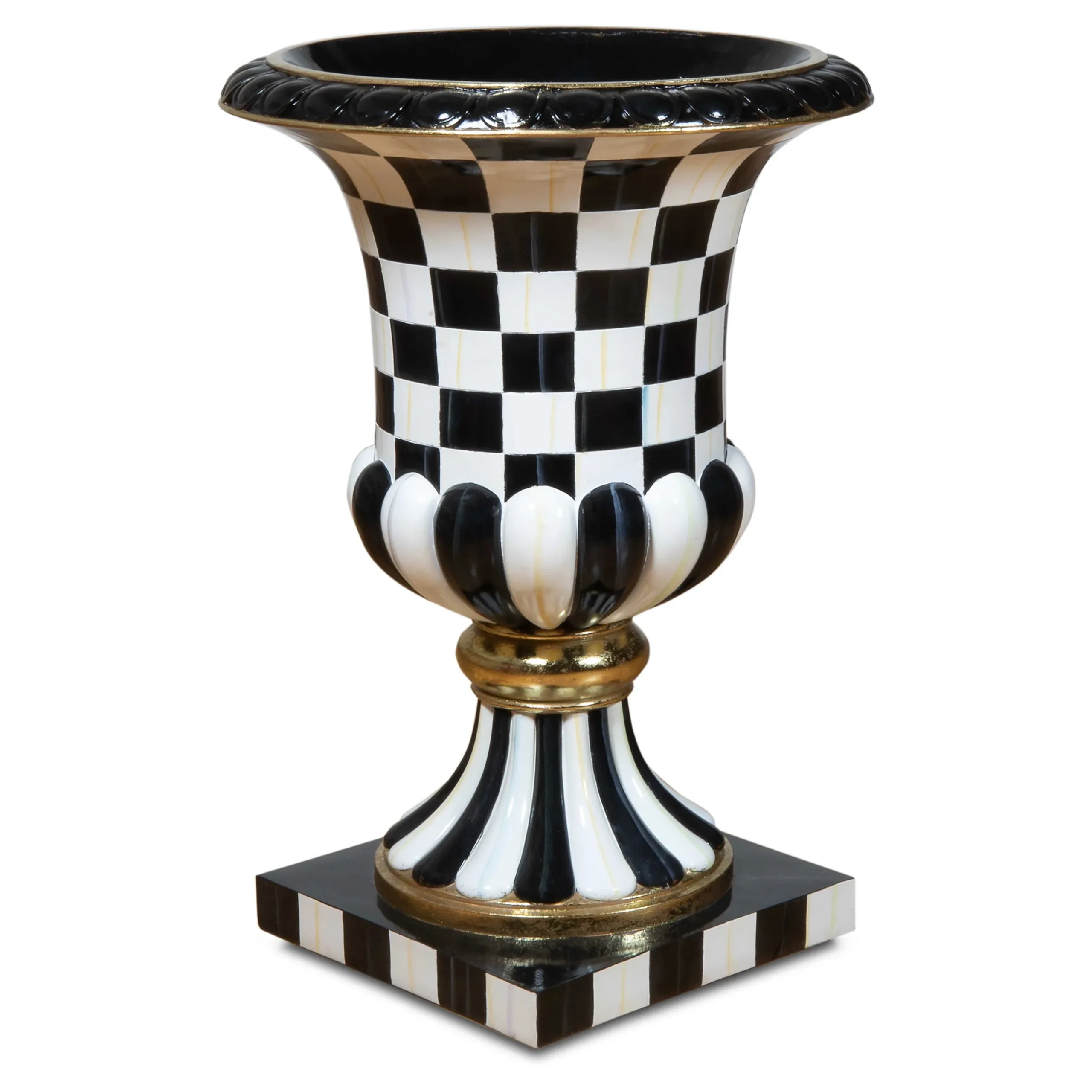 Spring|Outdoor|MacKenzie-Childs Courtly Check Pedestal Urn