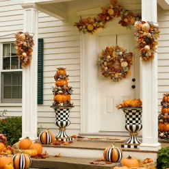 Spring|Outdoor|MacKenzie-Childs Courtly Check Pedestal Urn