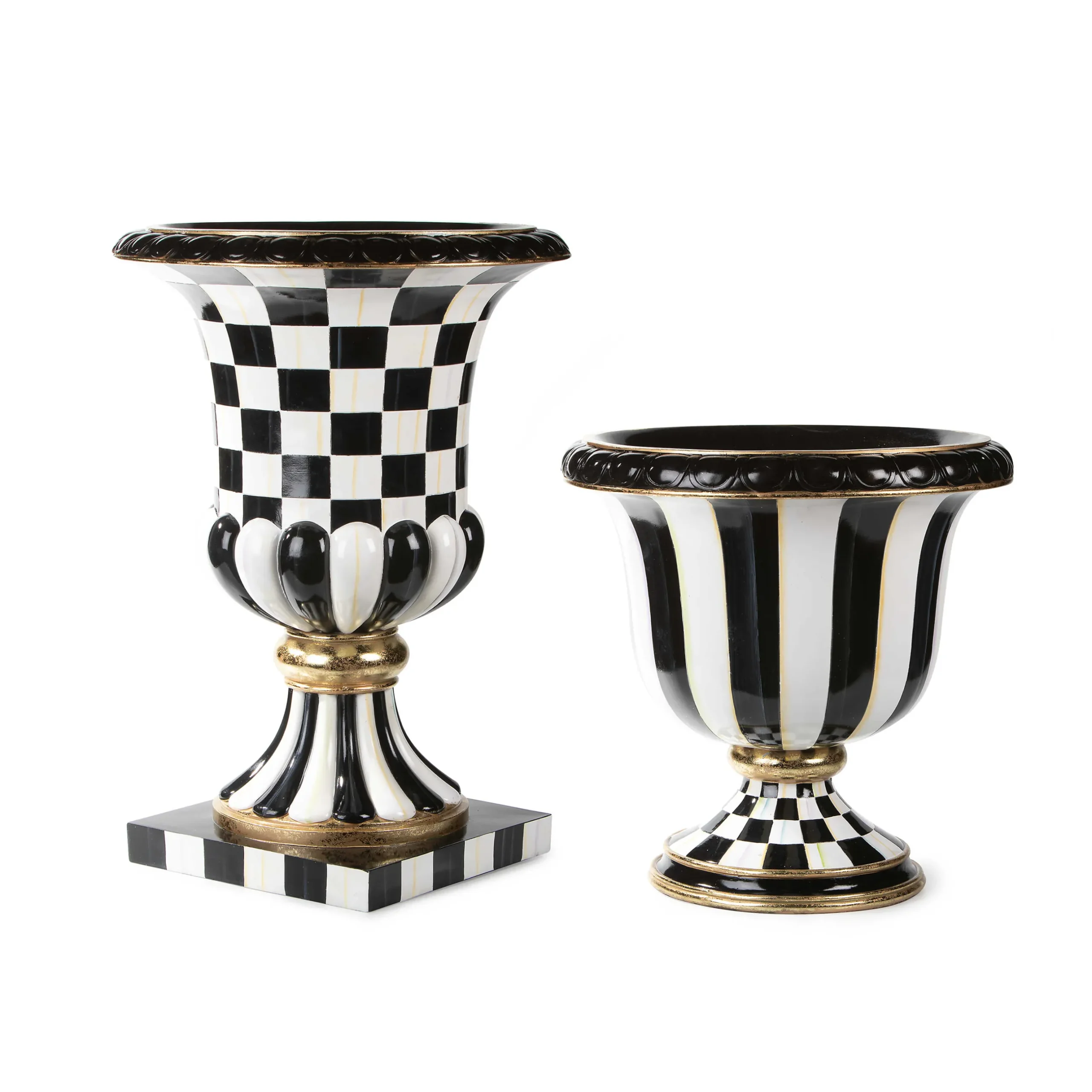 Spring|Outdoor|MacKenzie-Childs Courtly Check Pedestal Urn