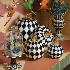 Room Accents|MacKenzie-Childs Courtly Check Pedestal with Cloche