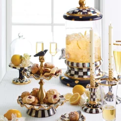 Room Accents|MacKenzie-Childs Courtly Check Pedestal with Cloche