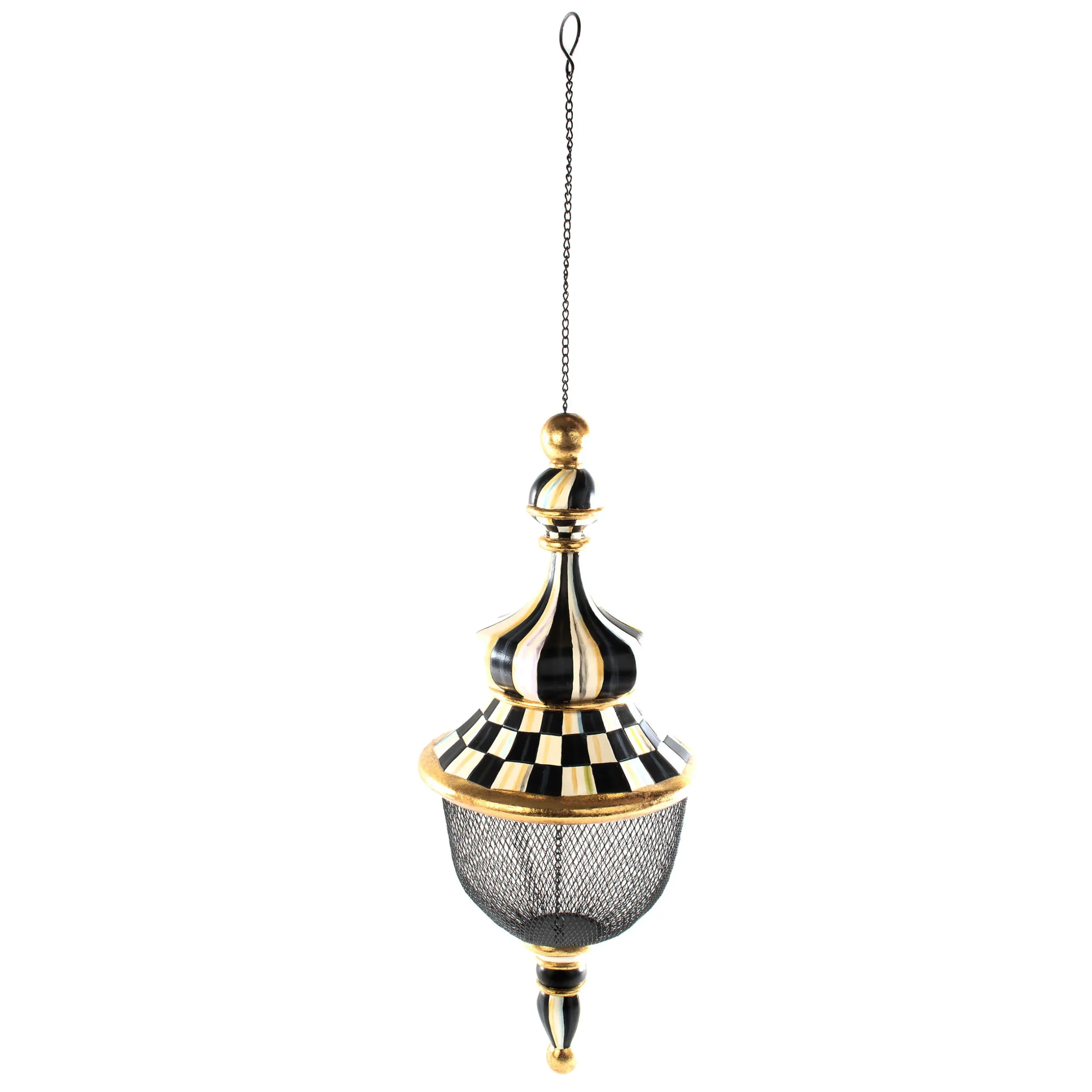 Spring|Outdoor|MacKenzie-Childs Courtly Check Pendant Bird Feeder