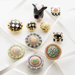 Finishing Touches|Room Accents|MacKenzie-Childs Courtly Check Petit Four Round Knob