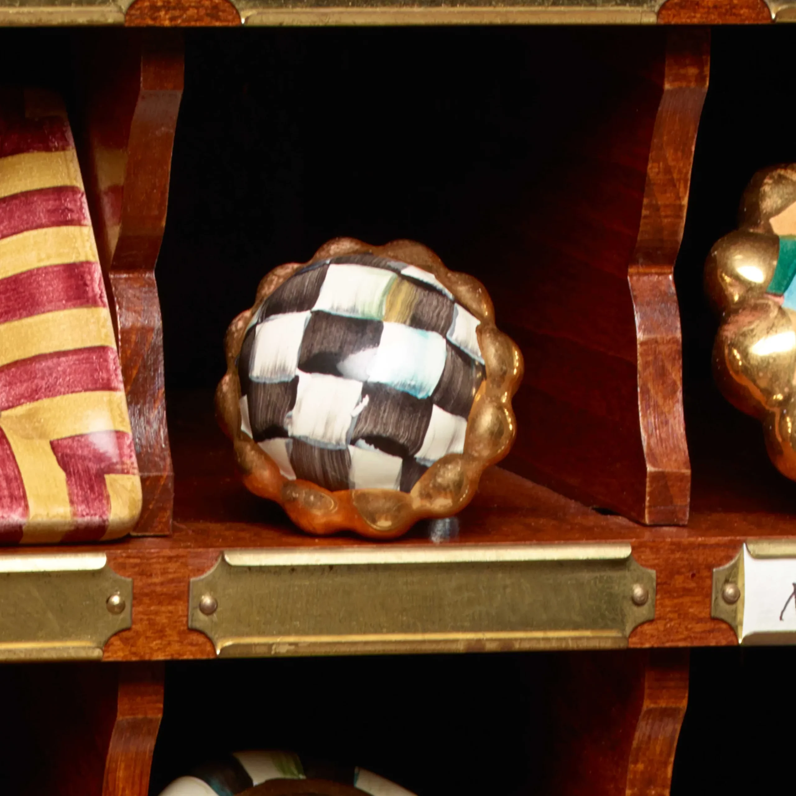 Finishing Touches|Room Accents|MacKenzie-Childs Courtly Check Petit Four Round Knob