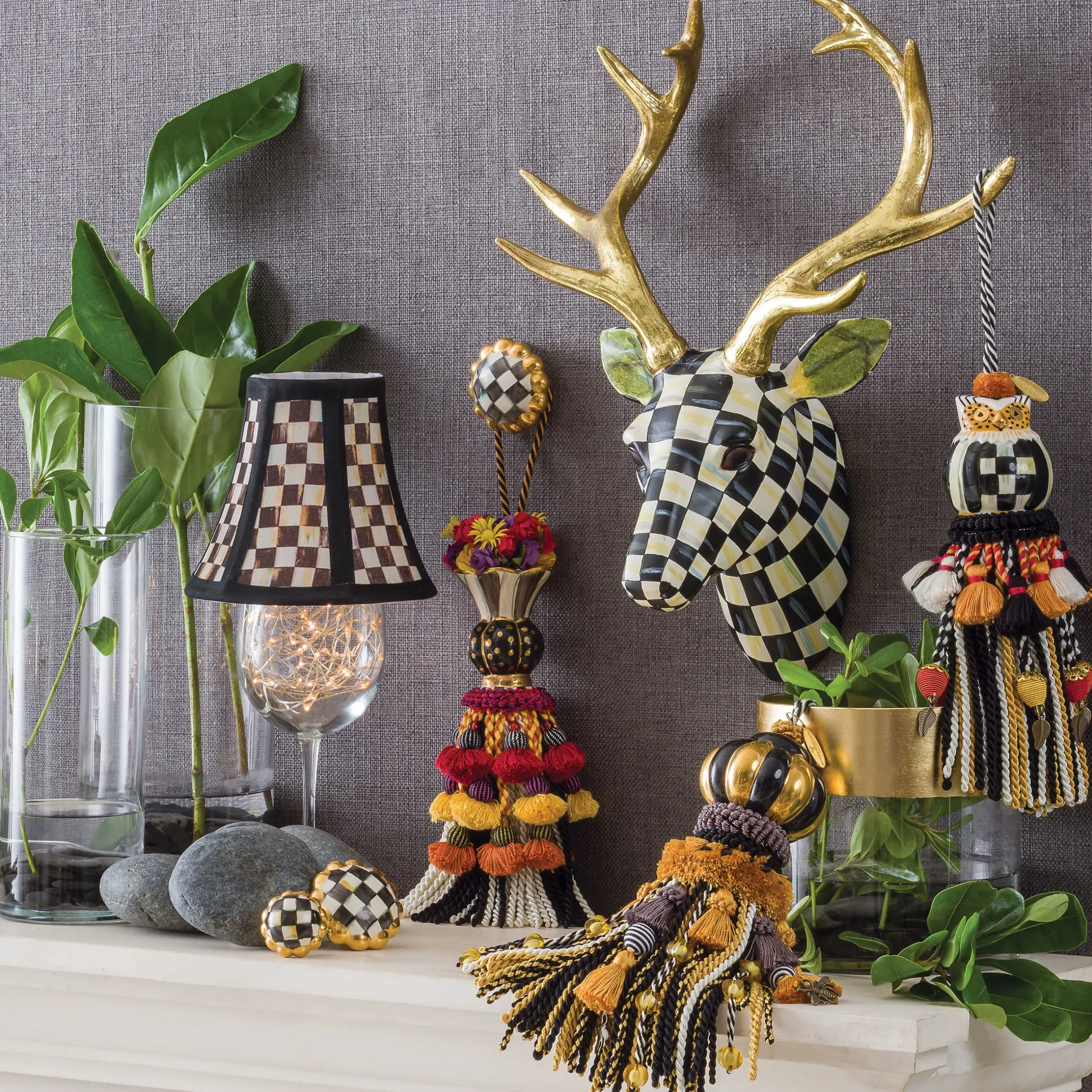 Finishing Touches|Room Accents|MacKenzie-Childs Courtly Check Petit Four Round Knob