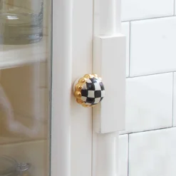 Finishing Touches|Room Accents|MacKenzie-Childs Courtly Check Petit Four Round Knob
