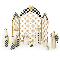 Holiday|Decor Sets|MacKenzie-Childs Courtly Check 10-Piece Mini Nativity Set