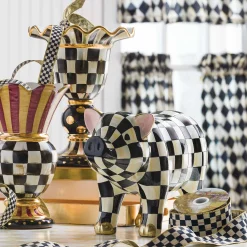 Spring|Room Accents|MacKenzie-Childs Courtly Check Pig Figurine