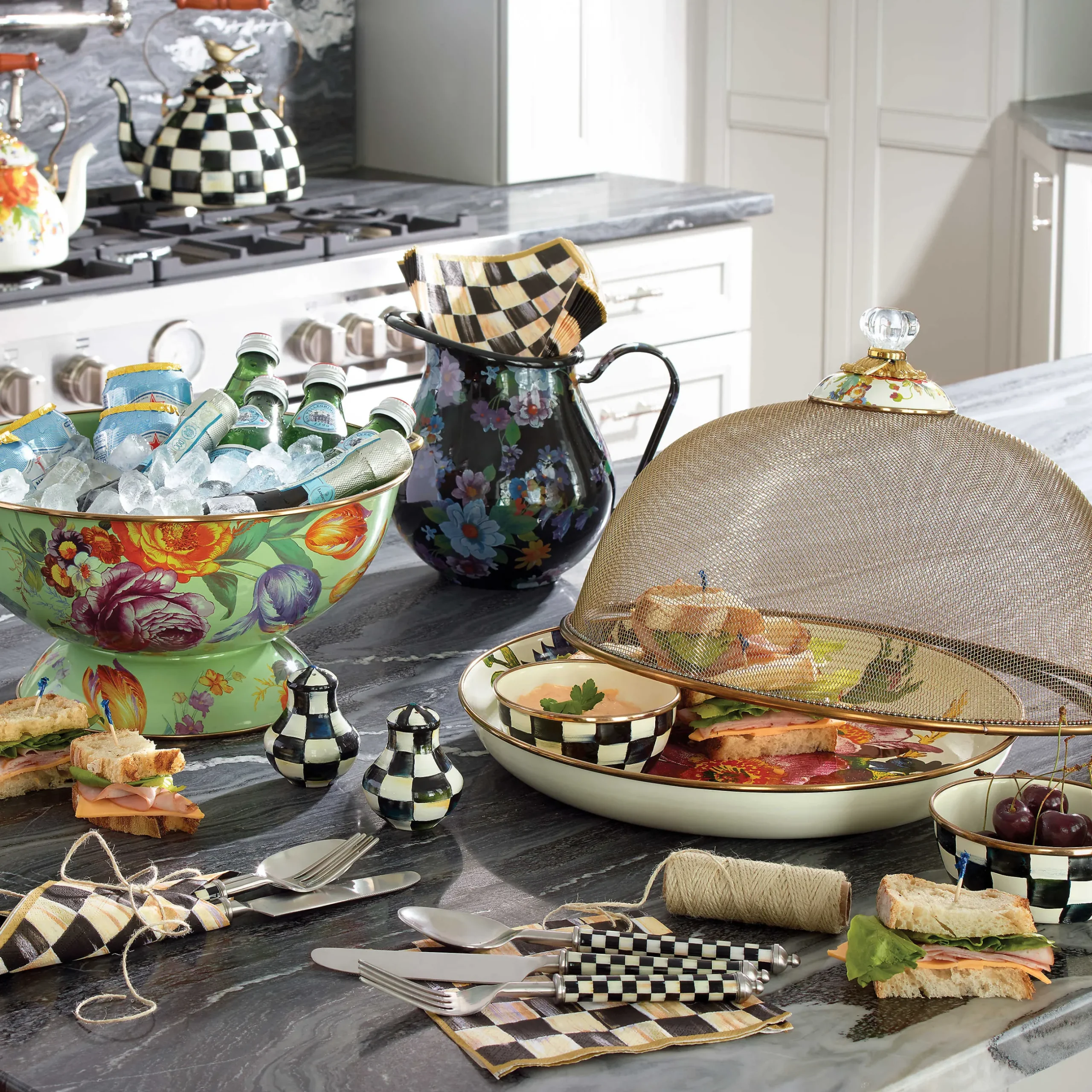 Bar Entertaining|Serveware|MacKenzie-Childs Courtly Check Pinch Bowl