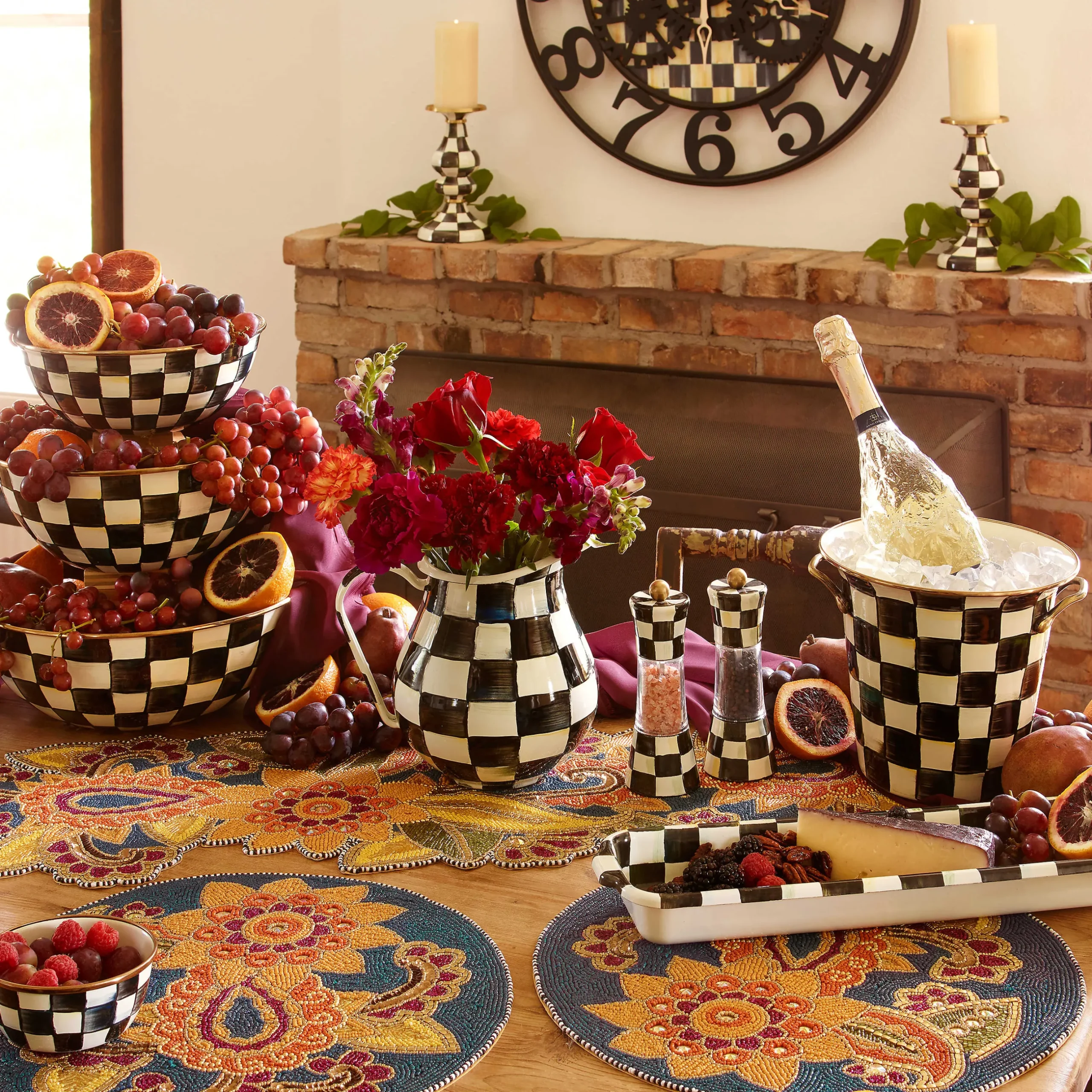 Bar Entertaining|Serveware|MacKenzie-Childs Courtly Check Pinch Bowl