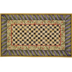 Rugs|MacKenzie-Childs Courtly Check Purple  Green 5' x 8' Rug