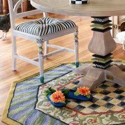 Rugs|MacKenzie-Childs Courtly Check Purple  Green 5' Octagon Rug