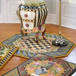 Rugs|MacKenzie-Childs Courtly Check Purple  Green 5' Octagon Rug