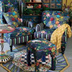 Rugs|MacKenzie-Childs Courtly Check Purple  Green 5' Octagon Rug
