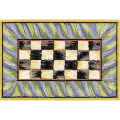 Rugs|MacKenzie-Childs Courtly Check Purple  Green 2' x 3' Washable Rug