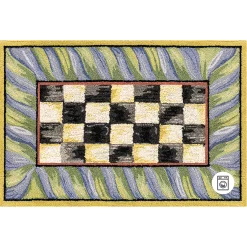 Rugs|MacKenzie-Childs Courtly Check Purple  Green 2' x 3' Washable Rug