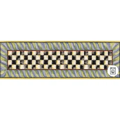 Rugs|MacKenzie-Childs Courtly Check Purple  Green 2'6 x 8' Washable Runner
