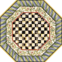 Rugs|MacKenzie-Childs Courtly Check Purple  Green 6' Octagon Washable Rug