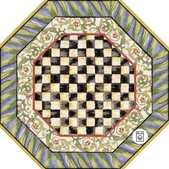 Rugs|MacKenzie-Childs Courtly Check Purple  Green 6' Octagon Washable Rug