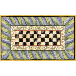 Rugs|MacKenzie-Childs Courtly Check Purple  Green 3' x 5' Washable Rug