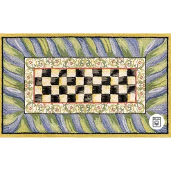 Rugs|MacKenzie-Childs Courtly Check Purple  Green 3' x 5' Washable Rug