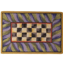 Rugs|MacKenzie-Childs Courtly Check Purple  Green 2' x 3' Rug