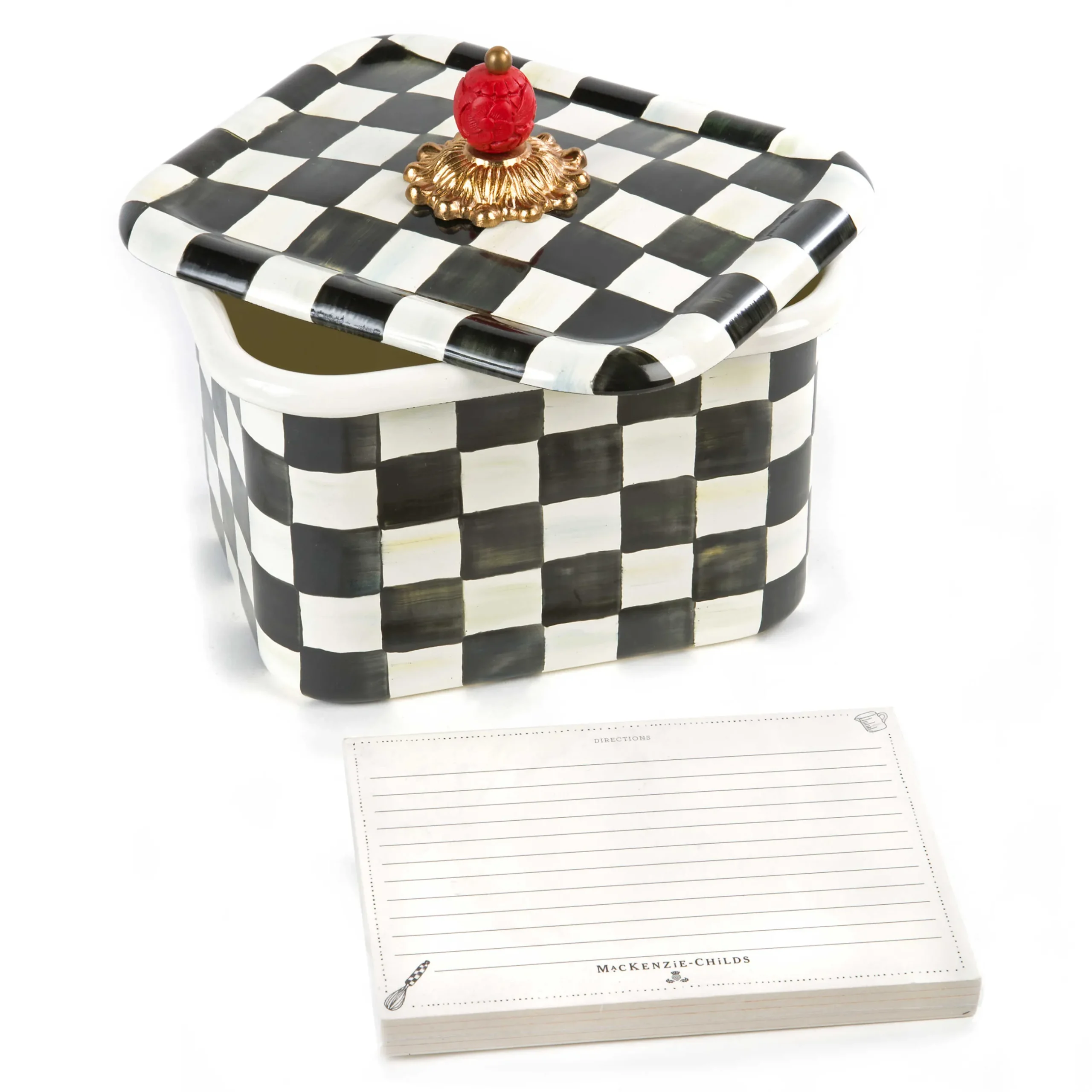 Kitchen Storage & Organization|MacKenzie-Childs Courtly Check Recipe Box