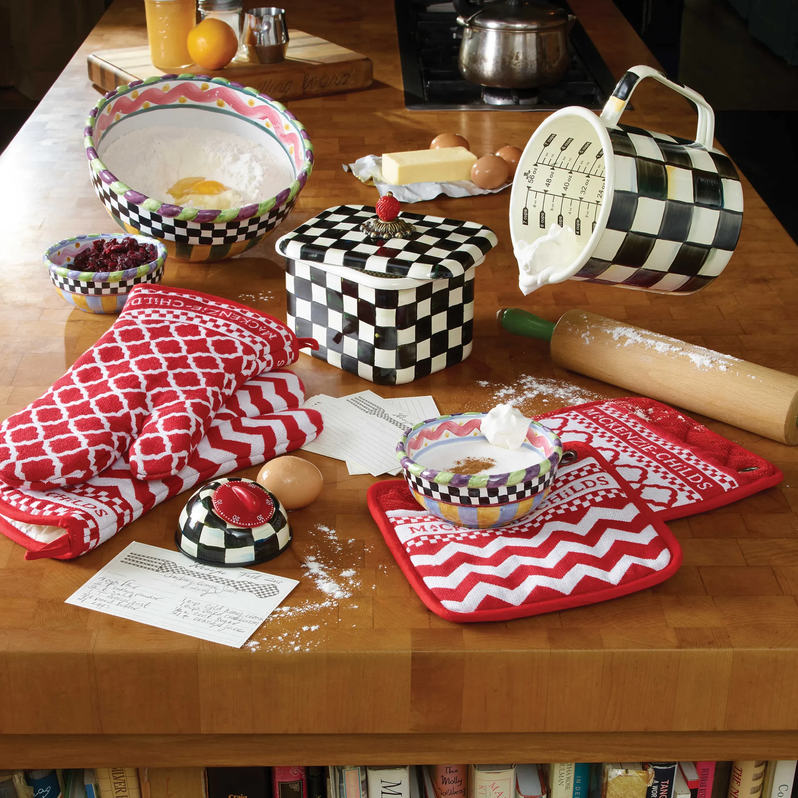 Kitchen Storage & Organization|MacKenzie-Childs Courtly Check Recipe Box