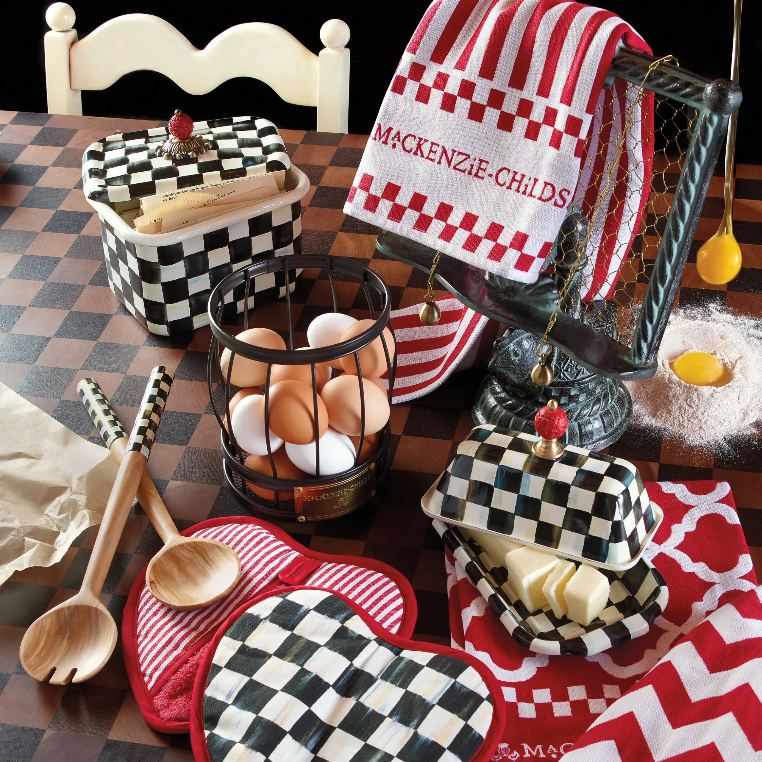 Kitchen Storage & Organization|MacKenzie-Childs Courtly Check Recipe Box