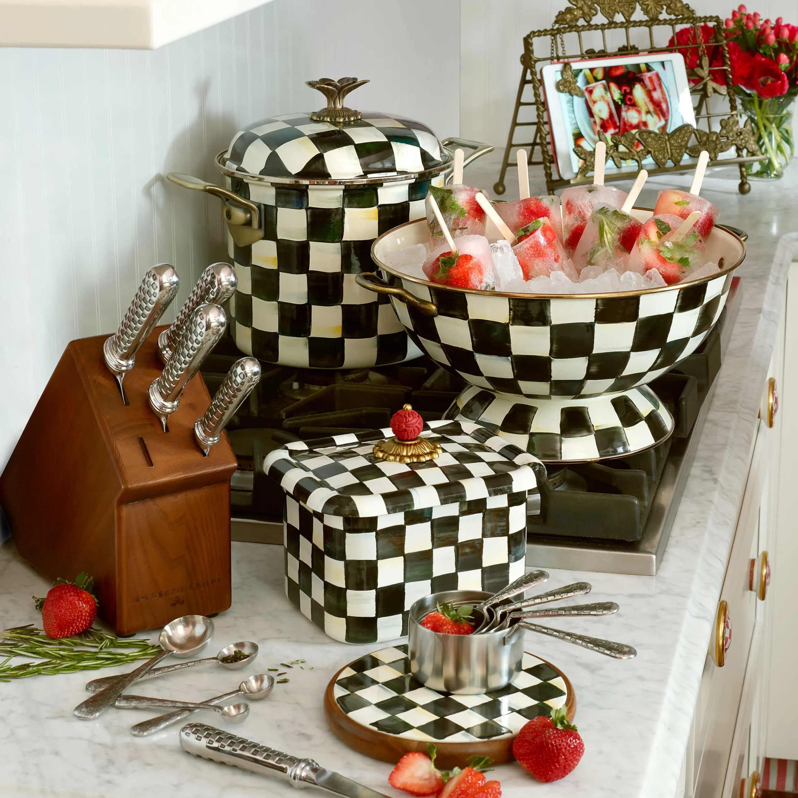 Kitchen Storage & Organization|MacKenzie-Childs Courtly Check Recipe Box