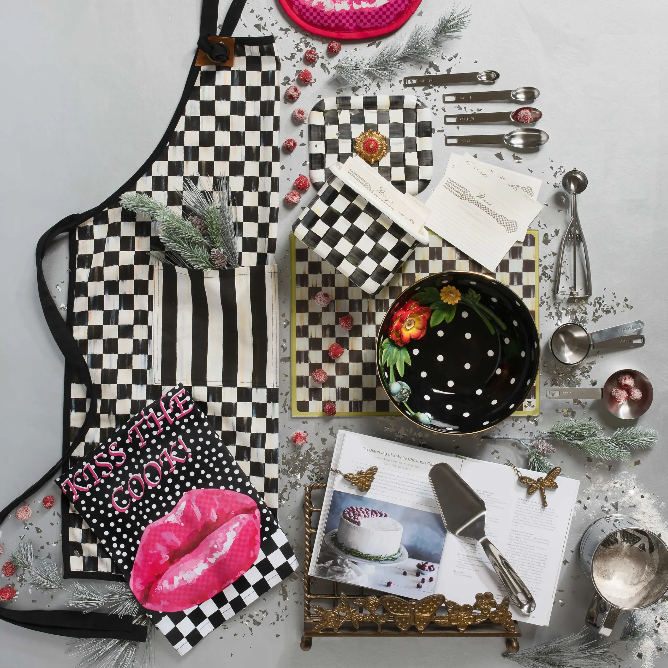 Kitchen Storage & Organization|MacKenzie-Childs Courtly Check Recipe Box