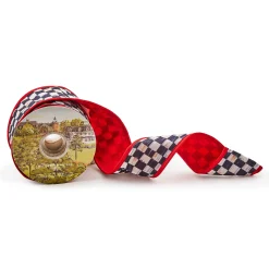Finishing Touches|MacKenzie-Childs Courtly Check Red Back 2.5 Ribbon