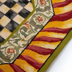 Rugs|MacKenzie-Childs Courtly Check Red Gold 6' Octagon Rug