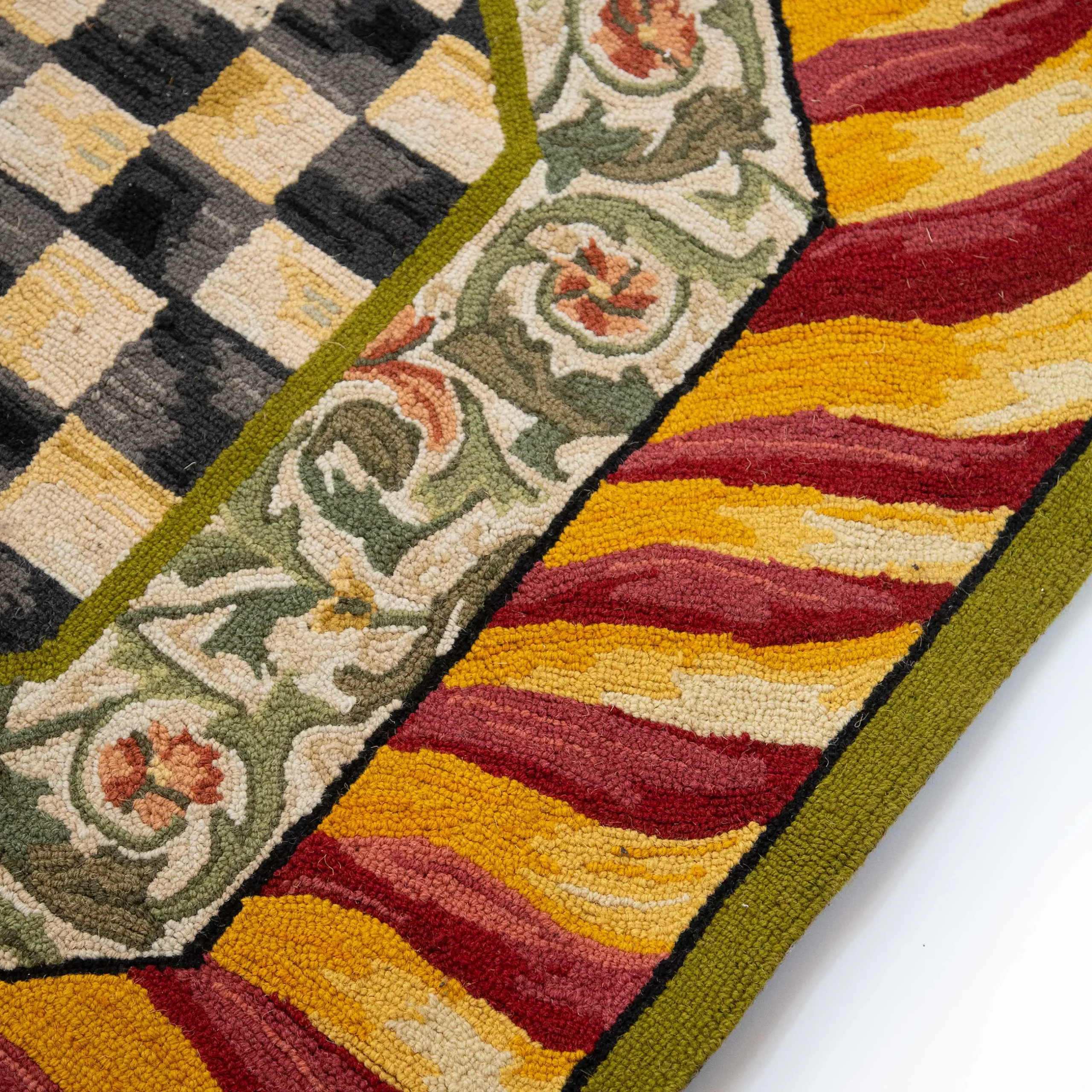 Rugs|MacKenzie-Childs Courtly Check Red Gold 6' Octagon Rug