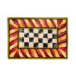 Rugs|MacKenzie-Childs Courtly Check Red  Gold 2' x 3' Rug