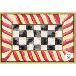 Rugs|MacKenzie-Childs Courtly Check Red  Gold 2' x 3' Washable Rug