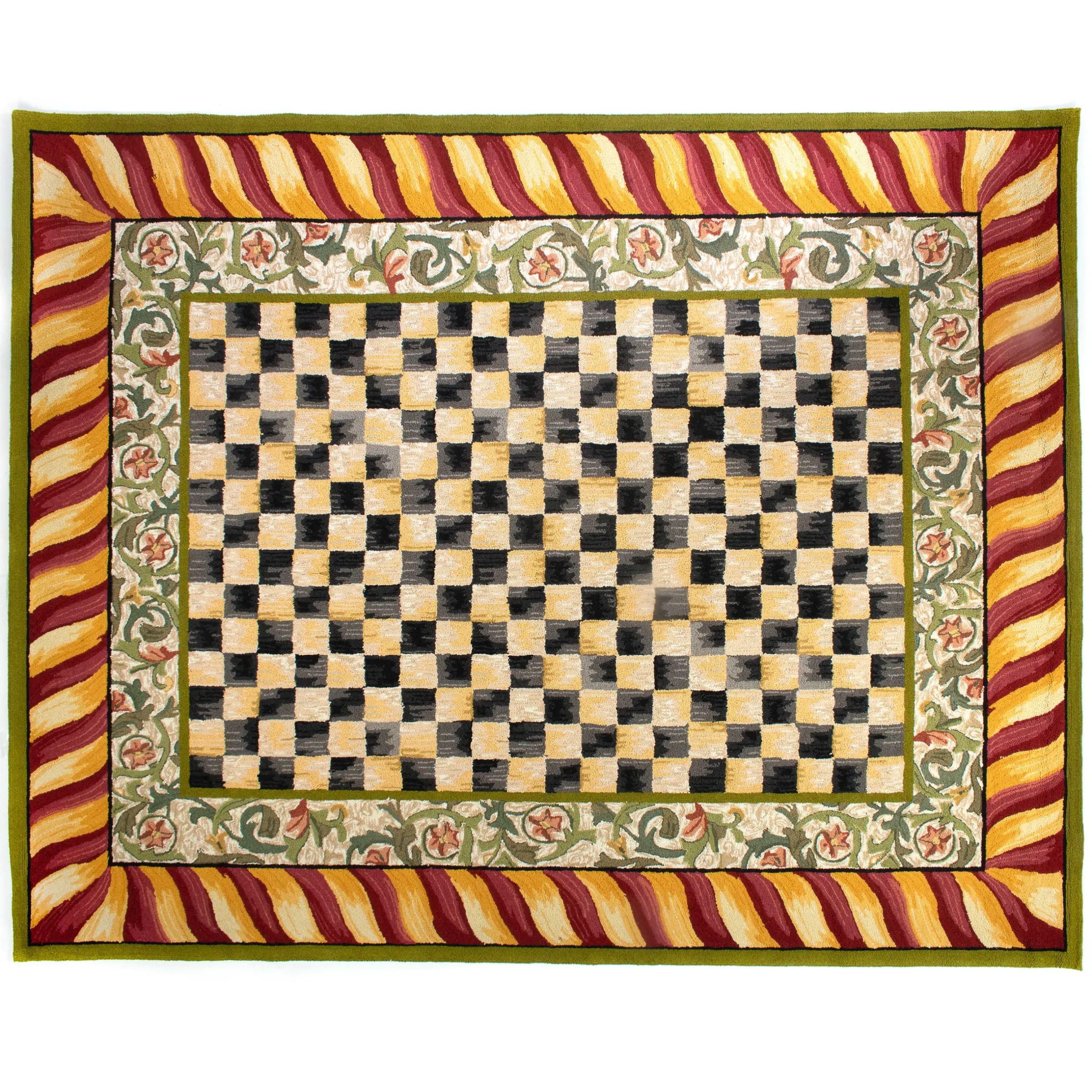 Rugs|MacKenzie-Childs Courtly Check Red Gold 8' x 10' Rug