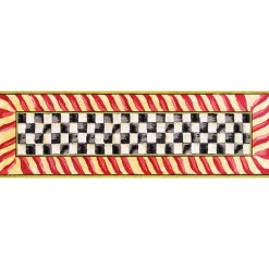 Rugs|MacKenzie-Childs Courtly Check Red  Gold 2'6 x 8' Washable Runner