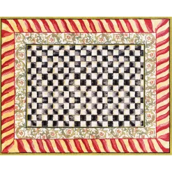 Rugs|MacKenzie-Childs Courtly Check Red  Gold 8' x 10' Washable Rug