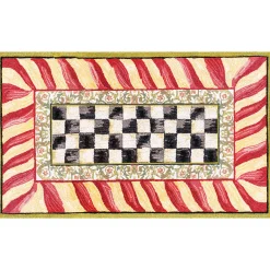 Rugs|MacKenzie-Childs Courtly Check Red  Gold 3' x 5' Washable Rug