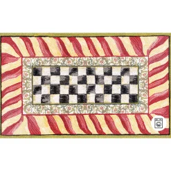 Rugs|MacKenzie-Childs Courtly Check Red  Gold 3' x 5' Washable Rug