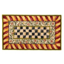 Rugs|MacKenzie-Childs Courtly Check Red  Gold 3' x 5' Rug