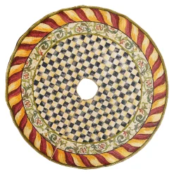 Room Accents|MacKenzie-Childs Courtly Check Red  Gold Tree Skirt