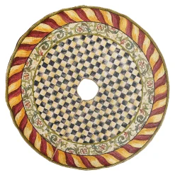 Room Accents|MacKenzie-Childs Courtly Check Red  Gold Tree Skirt