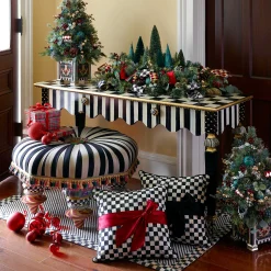 Pillows, Throws, & Cushions|MacKenzie-Childs Courtly Check Red Sash Throw Pillow